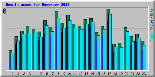Hourly usage for December 2013