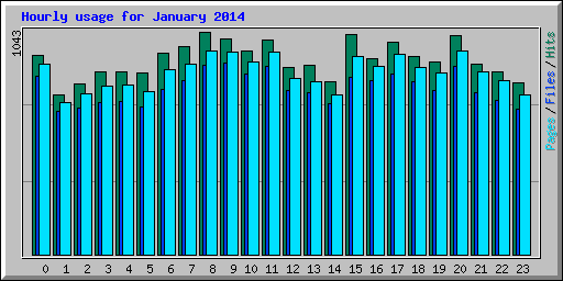 Hourly usage for January 2014