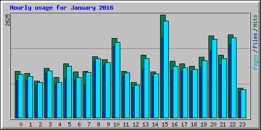 Hourly usage for January 2016