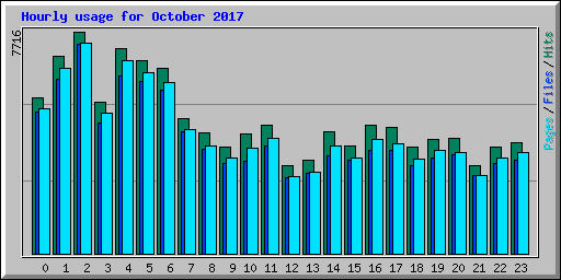 Hourly usage for October 2017